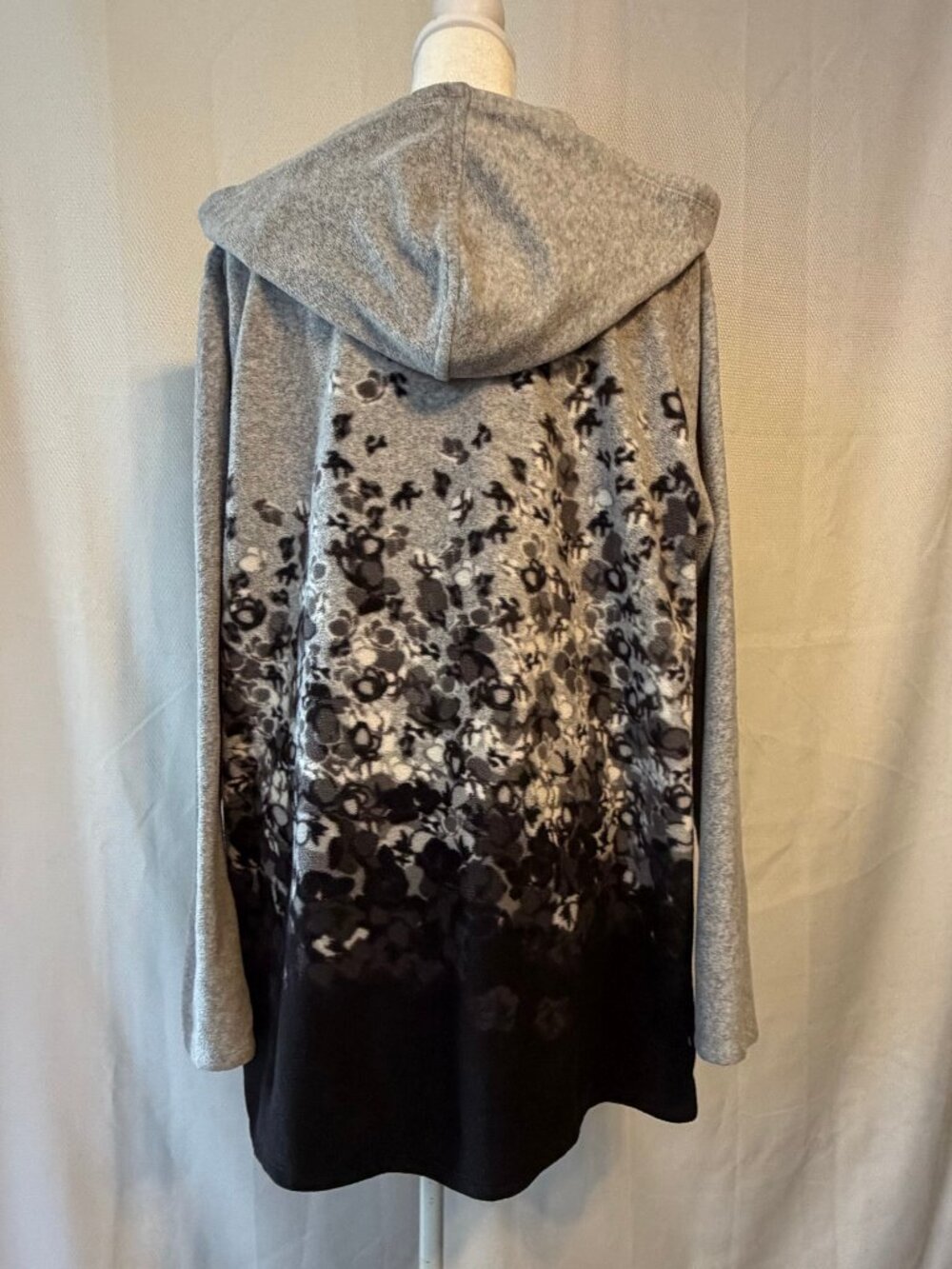 Cuddl Duds Fleece Floral Dip Dye Hoodie Jacket - Picture 6 of 16